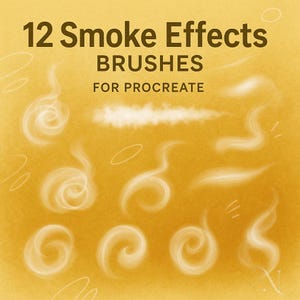 12 Smoke Effects Procreate Brushes, Realistic Smoke, Fog, and Mist Brush Set for Atmospheric Digital Art, Photo Editing & Illustrations