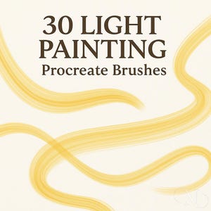 30 Light Painting Procreate Brushes, Glowing Light Effect Brushes for iPad Digital Art, Neon Light Streaks Stamps, Abstract Light Trails