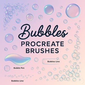 11 Bubbles Procreate Brush Set, Magical Bubble Stamps for Lettering, Highlights, Shapes iPad Effects, Pen Pressure Sensitive, Digital Art