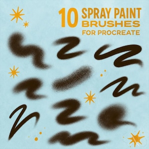 10 Pincéis com Efeito Spray para Procreate, Ferramentas Realistas de Tinta Spray e Salpicos para Arte Digital, Grafite, Letras, Texturas Criativas, Carimbos para iPad