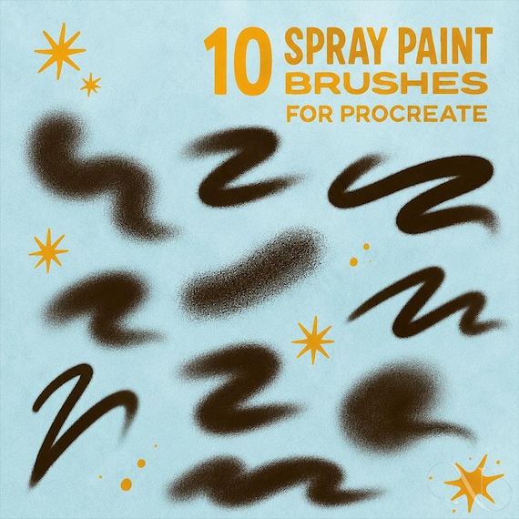 10 Spray Effect Procreate Brushes, Realistic Spray Paint & Splatter Tools Digital Art, Graffiti, Lettering Creative Textures, iPad Stamps
