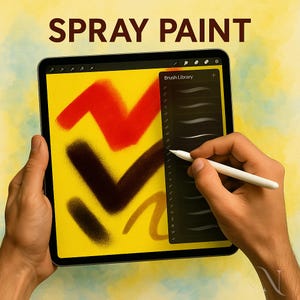 14 Spray Effect Procreate Brushes, Realistic Spray Paint & Splatter Tools Digital Art, Graffiti, Lettering Creative Textures, iPad Stamps