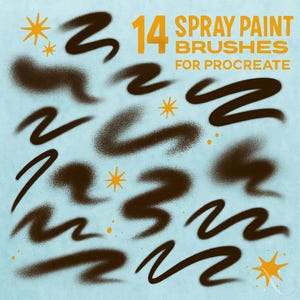 14 Spray Effect Procreate Brushes, Realistic Spray Paint & Splatter Tools Digital Art, Graffiti, Lettering Creative Textures, iPad Stamps