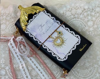 Cuaderno tríptico de cuero A5 personalizado: diario de viaje recargable, cuaderno grabado, regalo de cumpleaños, estampado en lámina/grabado láser.