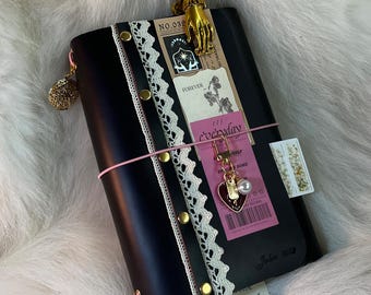 Personalized A5 Trifold Leather Journal: Refillable Traveler's Journal, engraved journal, Gift for her,Foil Stamping/Laser Engraving