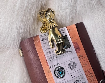 Vintage Lady Hand Journal Clip, Ornate Metal Planner Accessory