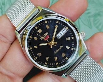 ヴィンテージスタイル セイコー V743-9A20 ブルーダイヤル メンズ