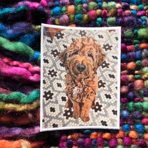 Arlo Shop Hund, Goldendoodle Aufkleber, 3-Zoll-Hundeschnitt-Aufkleber, Golden Doodle, wasserfest für Wasserflaschen, Tablets, Laptops, hochwertig
