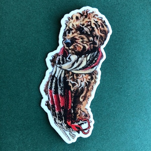 Sticker Golden Doodle, sticker chien en vinyle découpé 3", sticker Goldendoodle, imperméable pour gourdes, tablettes et ordinateurs portables, haute qualité