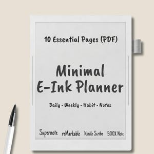 Pacchetto Essential E-Ink Planner – Giornaliero, Settimanale, Abitudine e Note (5 Dimensioni) per reMarkable, Supernote e BOOX