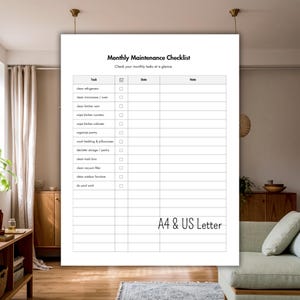 Home Maintenance Checklist Printable | Monthly & Seasonal Home Maintenance | Repair Log | New Homeowner Checklist PDF image 4