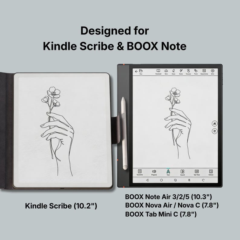 Designed for Kindle Scribe and BOOX Note, distraction-free E-Ink planner page optimized for handwriting and eye comfort