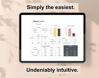 Simple Monthly Budget Spreadsheet for Excel & Google Sheets | Minimal Expense Tracker | One Page Finance Organizer