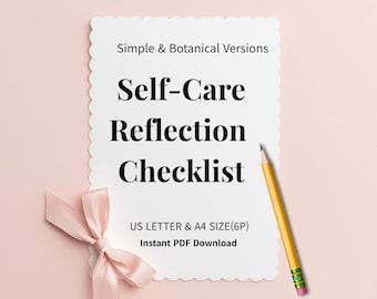 Gentle Burnout Recovery Self Care Checklist Printable | Daily Wellness and Self-Reflection Planner | Instant Download PDF (A4 & US Letter)