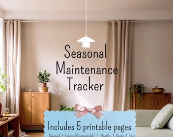 Home Maintenance Checklist Printable | Monthly & Seasonal Home Maintenance | Repair Log | New Homeowner Checklist PDF