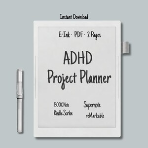 Break Projects Into Small Steps – ADHD Project Planner for E-Ink Tablets (reMarkable, Supernote, Kindle Scribe, BOOX) | Undated Focus PDF