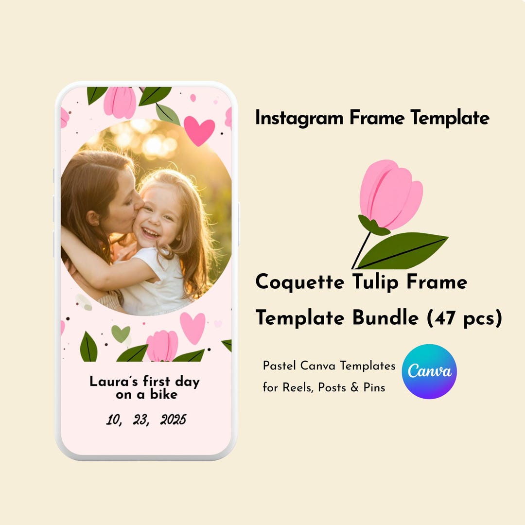 Instagram Frame Template for Canva | Story & Post Photo Frames Bundle ...