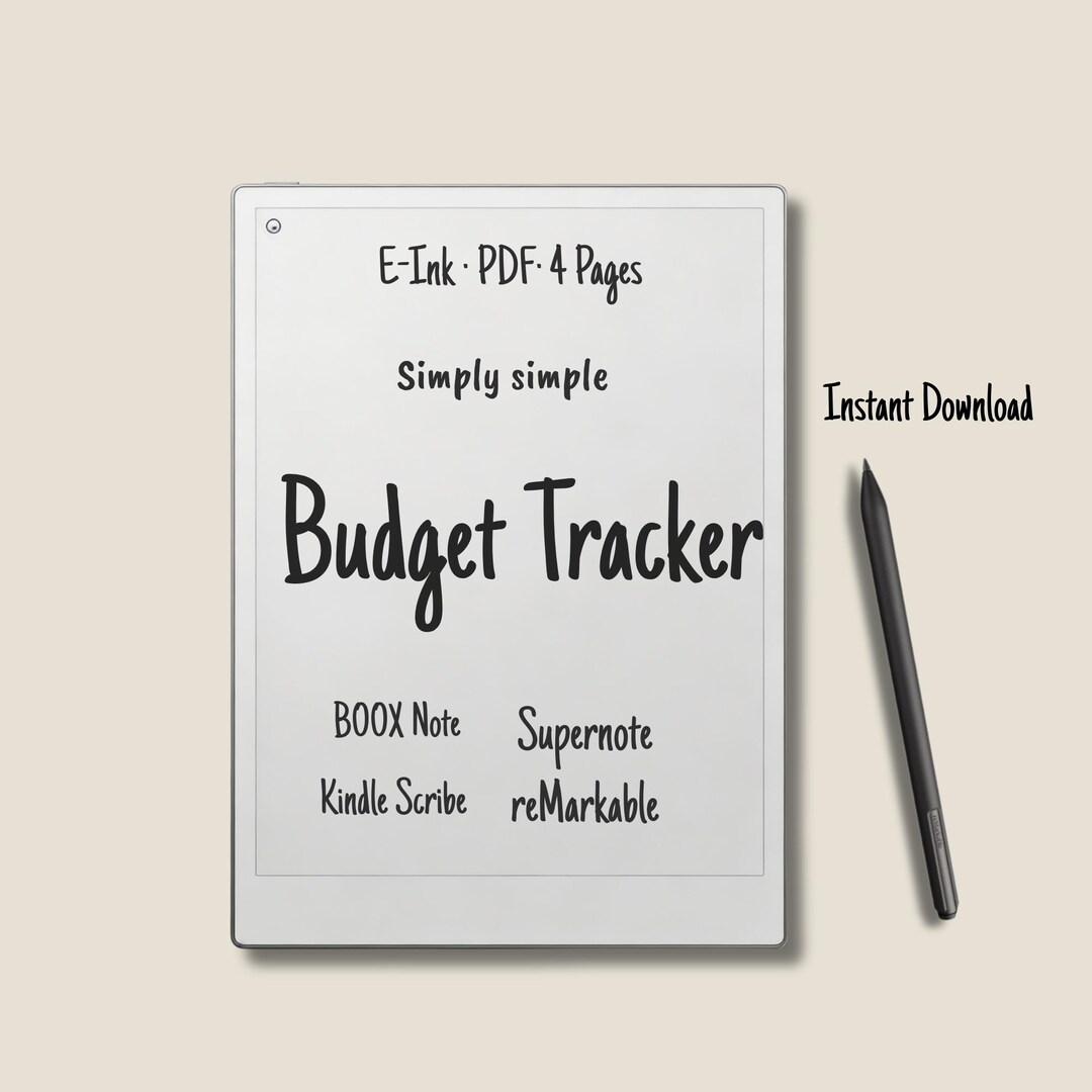 Minimalist E-ink Budget Planner for All E-ink Devices, Undated Monthly ...