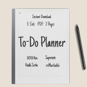 Daily To-Do Planner PDF for E-Ink Tablets | Digital To-Do List & Task Tracker | Kindle Scribe, BOOX, reMarkable, Supernote