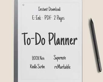 Planner giornaliero delle cose da fare in formato PDF per tablet E-Ink / Elenco delle cose da fare digitale e tracker delle attività / Kindle Scribe, BOOX, reMarkable, Supernote