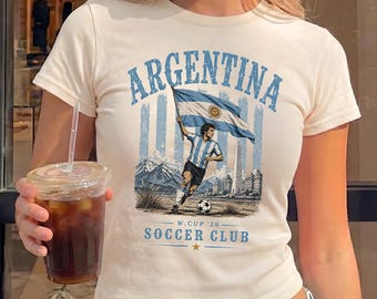 Argentina Soccer Baby Tee, Argentina Football Tank Top, Vintage Flag Shirt, Buenos Aires Aesthetic Tee, Argentine Pride Women Shirt