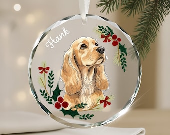 Palline di vetro personalizzate con ritratto di animali domestici, palline di Natale personalizzate per cani, regalo per amanti degli animali, regalo commemorativo per animali domestici, regalo per amanti dei cani, decorazioni natalizie per animali domestici
