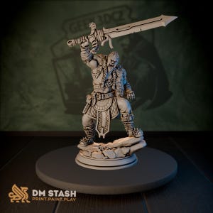 Orch Warlord Pälsrustning Figur Mini av DM Stash | Baldurian Inquisition | Dungeons and Dragons Bordsminiatyr DnD Pathfinder TTRPG