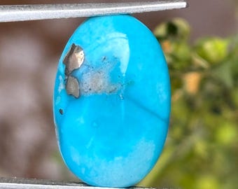 Natural Turquoise Cabochon | 13.50 Ct Sky Blue Oval Cab | 19 mm loose Cab.