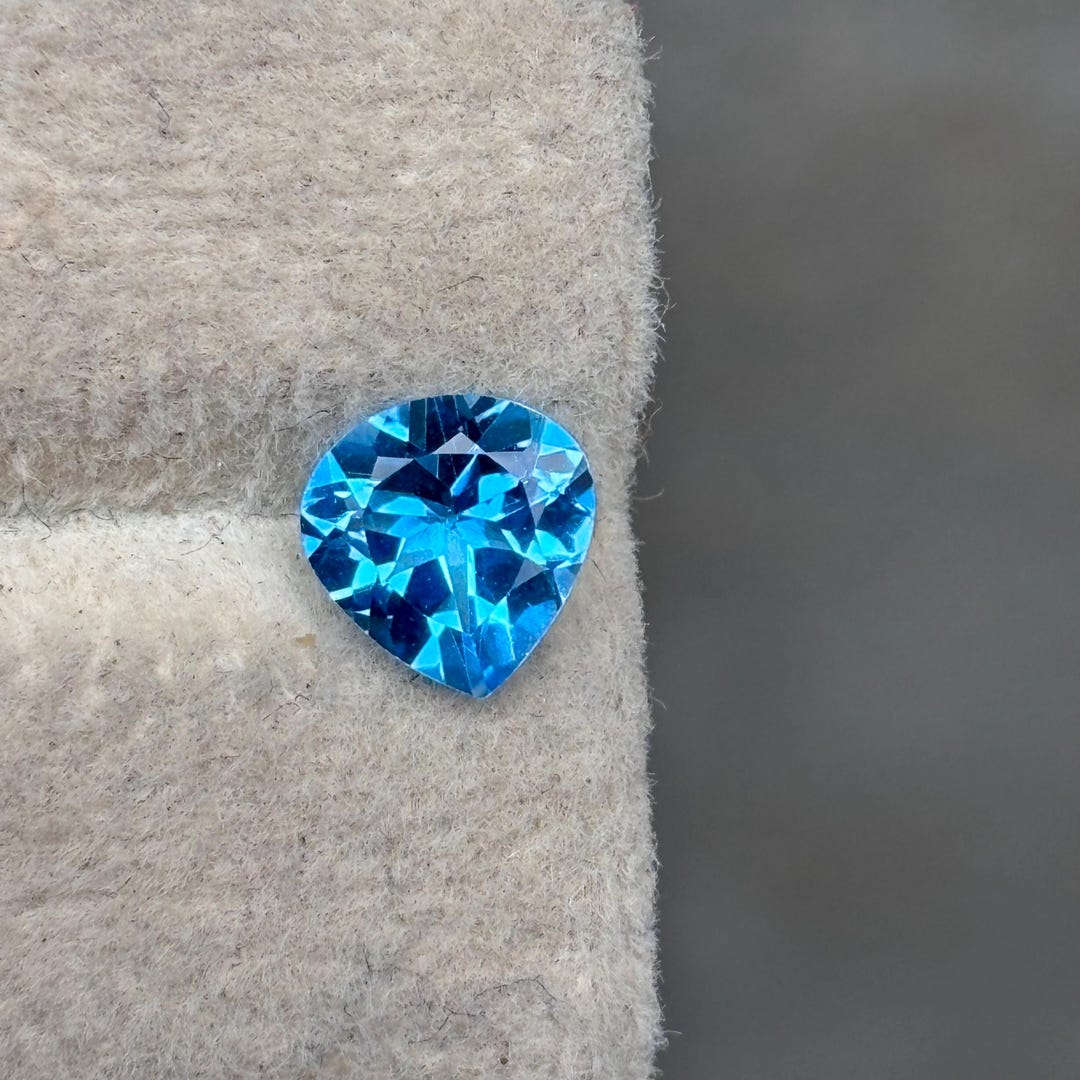 Swiss Blue Topaz Heart Cut 7 Mm 1.20 Carat Natural December Birthstone ...
