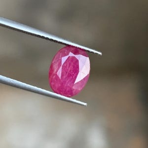 Deep Pinkish Red Ruby Oval Cut 9 mm Natural 2.22 Ct Unheated July Birthstone.
