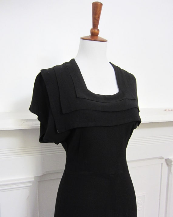 1930s Black Crepe Gown