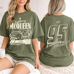 Comfort Colors Lightning McQueen Shirt, Disney Cars Tee, Vintage Pixar Cars T-Shirt image 2