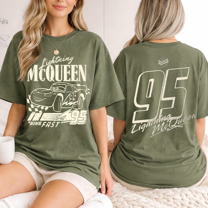 Comfort Colors Lightning McQueen Shirt, Disney Cars Tee, Vintage Pixar Cars T-Shirt image 2