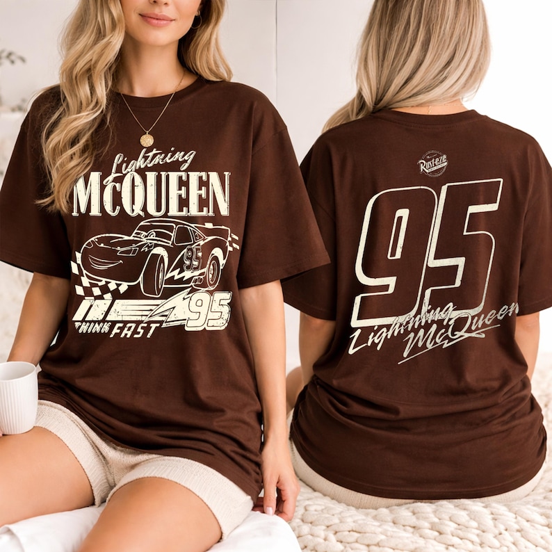 Comfort Colors Lightning McQueen Shirt, Disney Cars Tee, Vintage Pixar Cars T-Shirt image 1