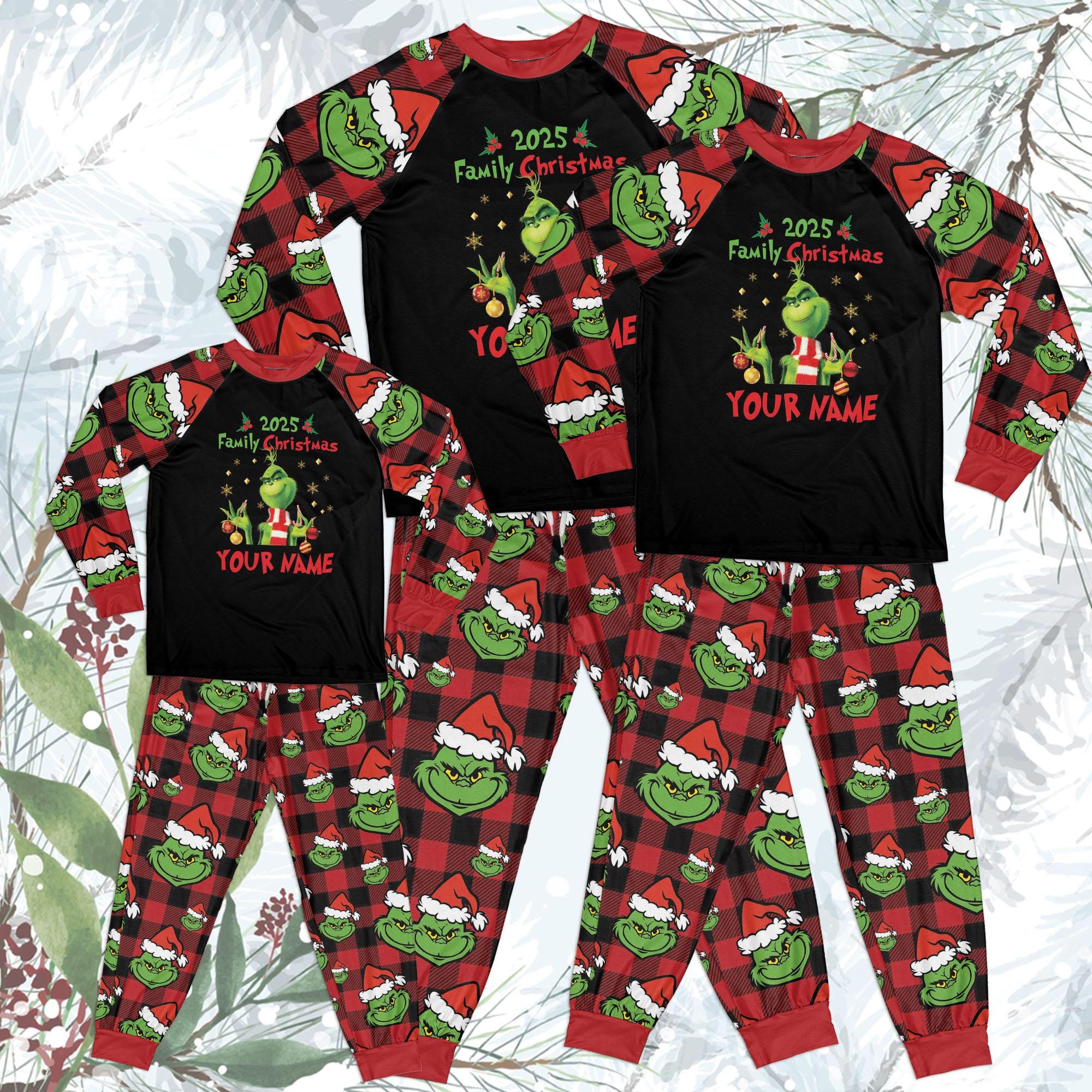 Personalised Matching Grinch Pyjamas Grinch Pajamas Canada