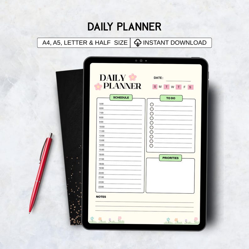 Digital Planner Undated | Printable Productivity Planner | to Do List ...