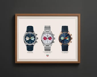 Impression d'art de montre de la collection Carrera Tag Heuer - Décoration horlogère (téléchargement numérique)