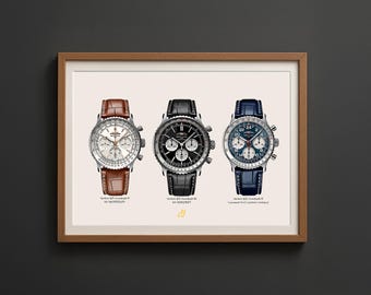 Stampa artistica dell'orologio della collezione Breitling 'Navitimer' – Horology Decor (download digitale)