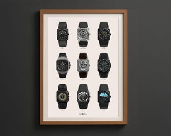 Bell & Ross Watch Collection Poster - Luxury Horology Art (Digital Print)