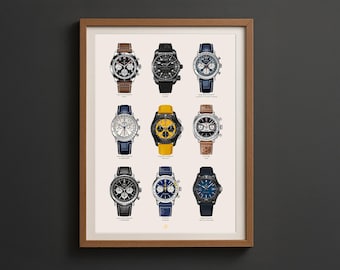 ブライトリングコレクションウォッチアートプリント – Horology Decor（デジタルダウンロード）