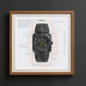 Bell & Ross BR-03 Gyrocompass Watch Art Print – Luxury Horology Decor (Digital Download)