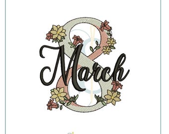 Women’s Day Embroidery Design - Digital Machine Embroidery (4 Sizes) | Instant Download