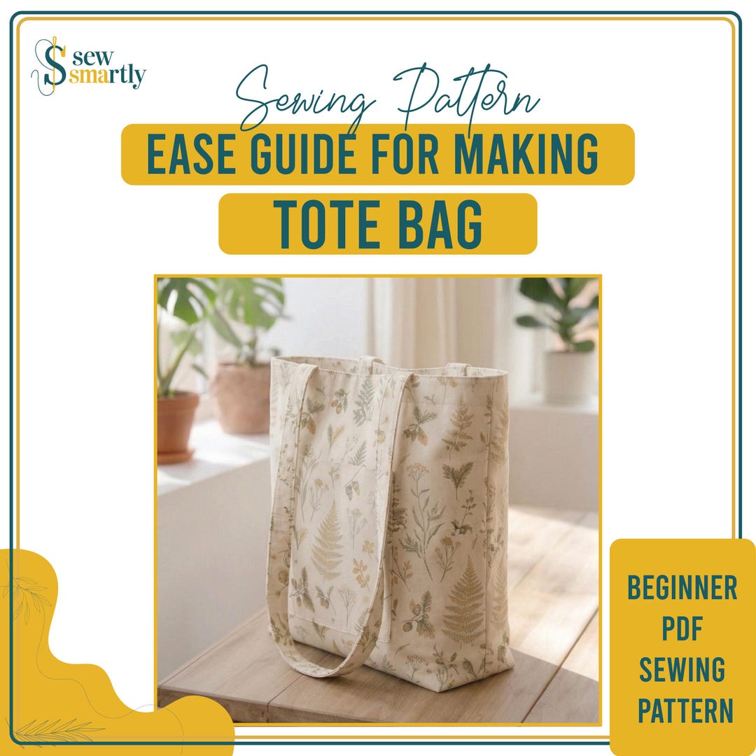 Beginner Tote Bag Sewing Pattern, Easy DIY Tutorial (PDF Download) - Etsy