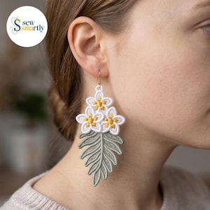 Floral Sprig Earrings FSL Embroidery Design