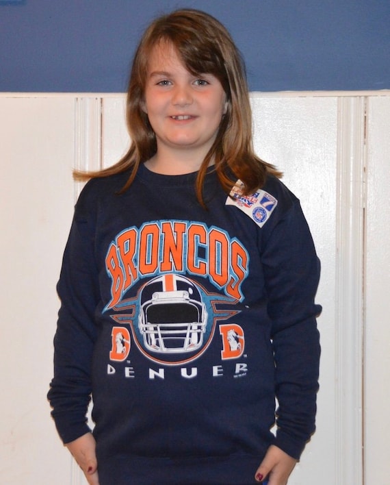 Vintage 1990s NFL Denver Broncos Youth Sweatshirt Soft Deadstock