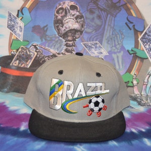 Vintage 1990s Brazil 1998 World Cup Snapback!!!  90s Soccer Hat!!!