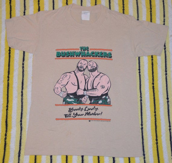 希少80年代ヴィンテージ　WWF ザ・ブッシュワッカーズ タッグチーム Tシャツ 希少80年代ヴィンテージ WWF ザ・ブッシュワッカーズ タッグチーム Tシャツ