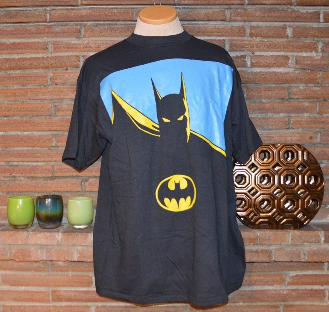 Vintage 1990s Batman DC Comics Shirt!!! Deadstock Black Tee