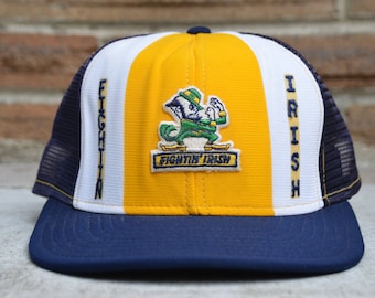 Vintage 1980’s Notre Dame AJD Trucker Hat!  80s ND Fighting Irish NCAA Snapback!