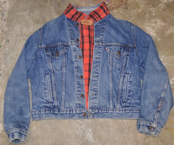 Levis Denim Jacket 90s Flannel Lined 